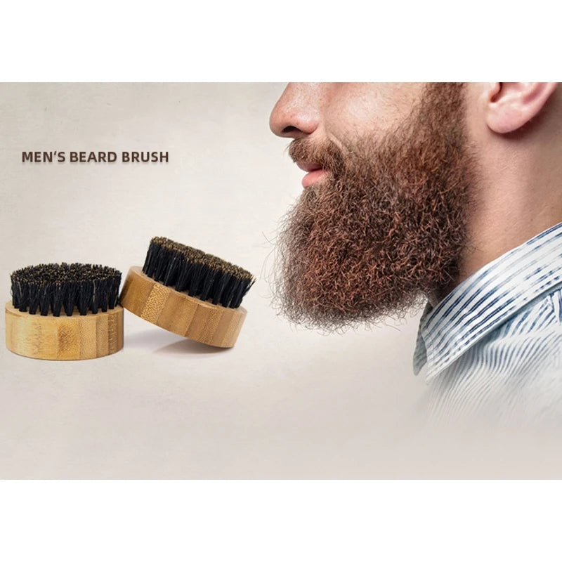 Round Handle Beard & Mustache Brush